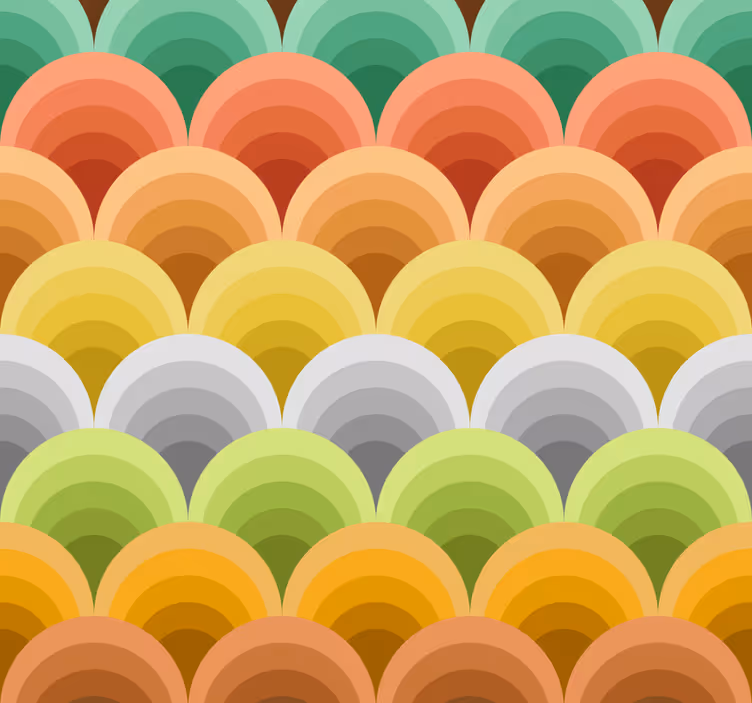 Store enrouleur vintage cercles orange - TenStickers