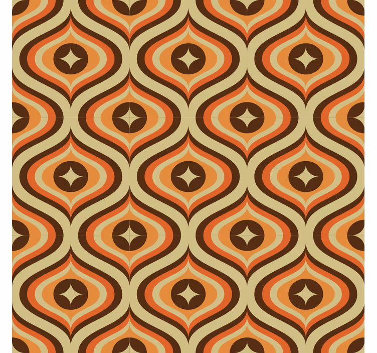 Store enrouleur vintage orange et marron rétro - TenStickers