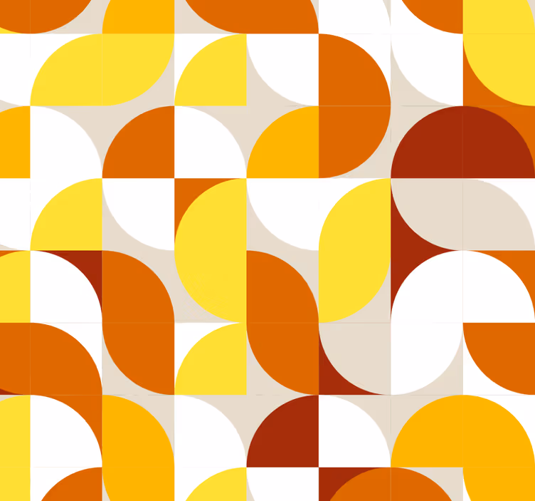 Store enrouleur vintage style orange et jaune - TenStickers