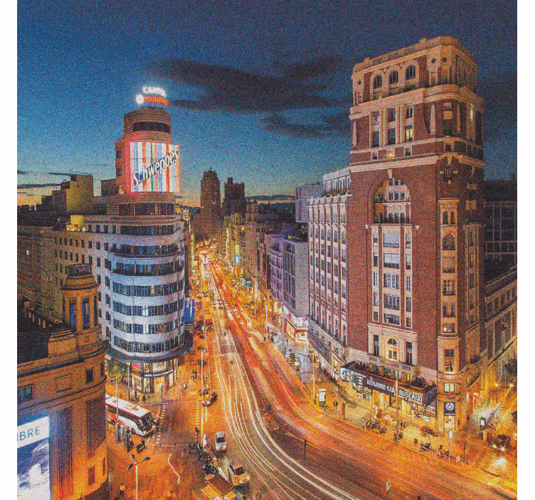 Store enrouleur salon mouvement gran via du soir - TenStickers