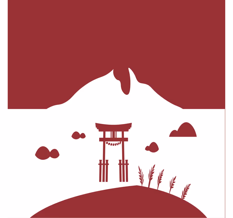 Store enrouleur salon structure japonaise lac montagnes - TenStickers