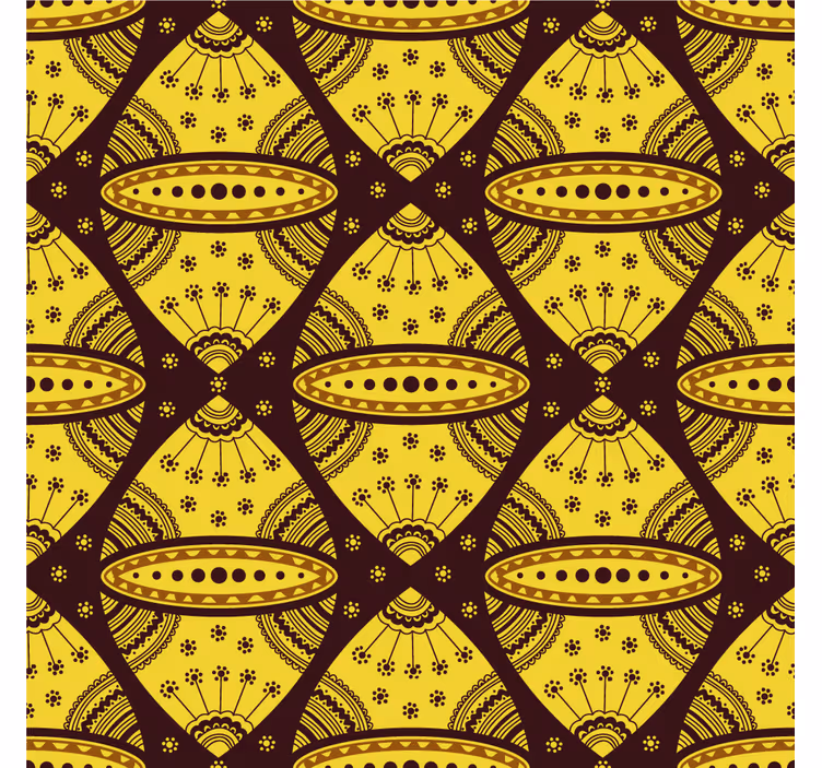 Store enrouleur salon art abstrait africain jaune - TenStickers