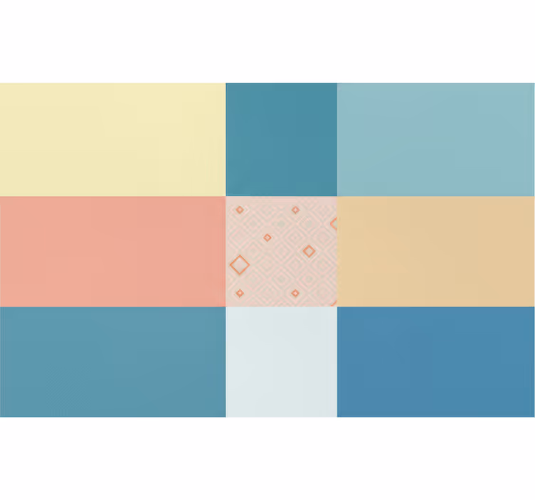 Store enrouleur salon motif rétro coloré patchwork - TenStickers