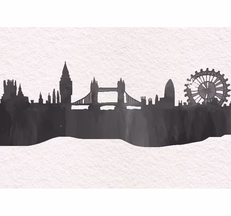 Store enrouleur salon skyline d'oxford uk noir - TenStickers