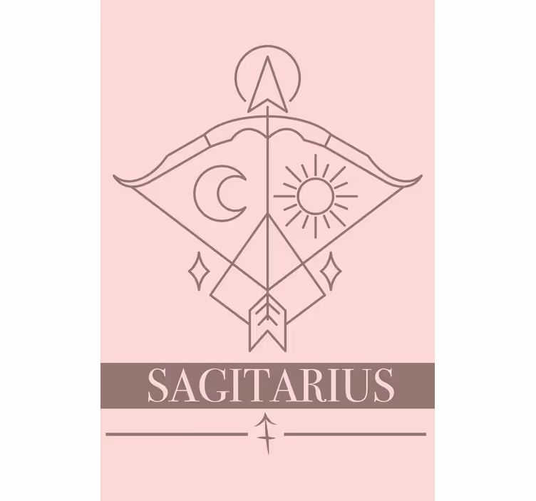Store enrouleur salon design carte zodiacal sagittaire rose - TenStickers