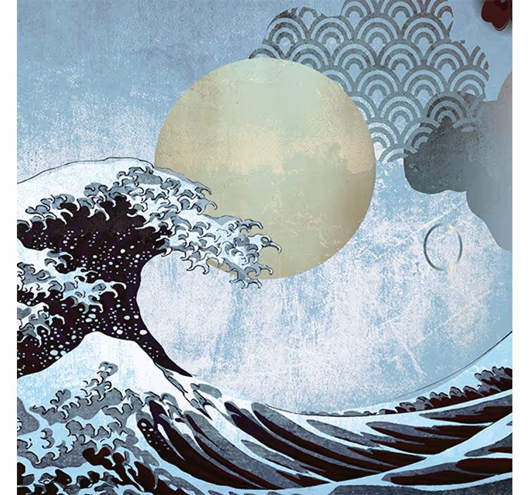 Store enrouleur salon art oriental vague - TenStickers