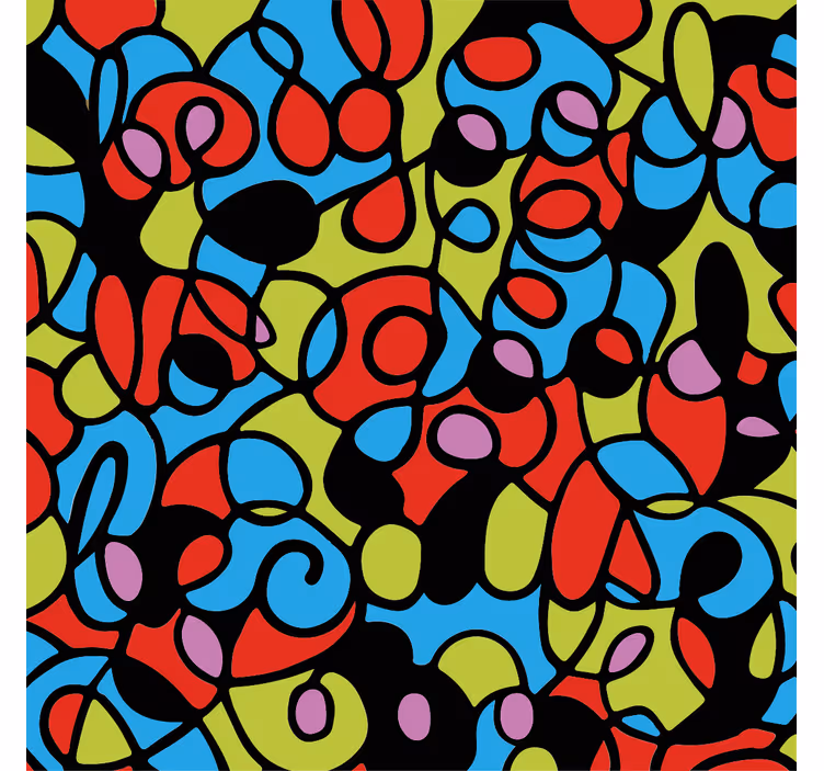 Store enrouleur salon design coloré avec lignes noires - TenStickers