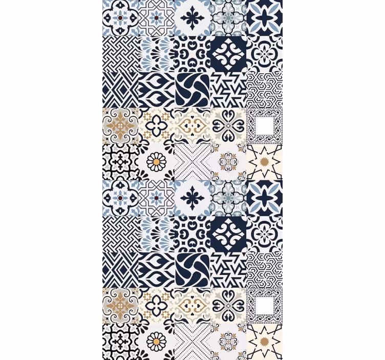 Store enrouleur chambre carreaux bleus - TenStickers