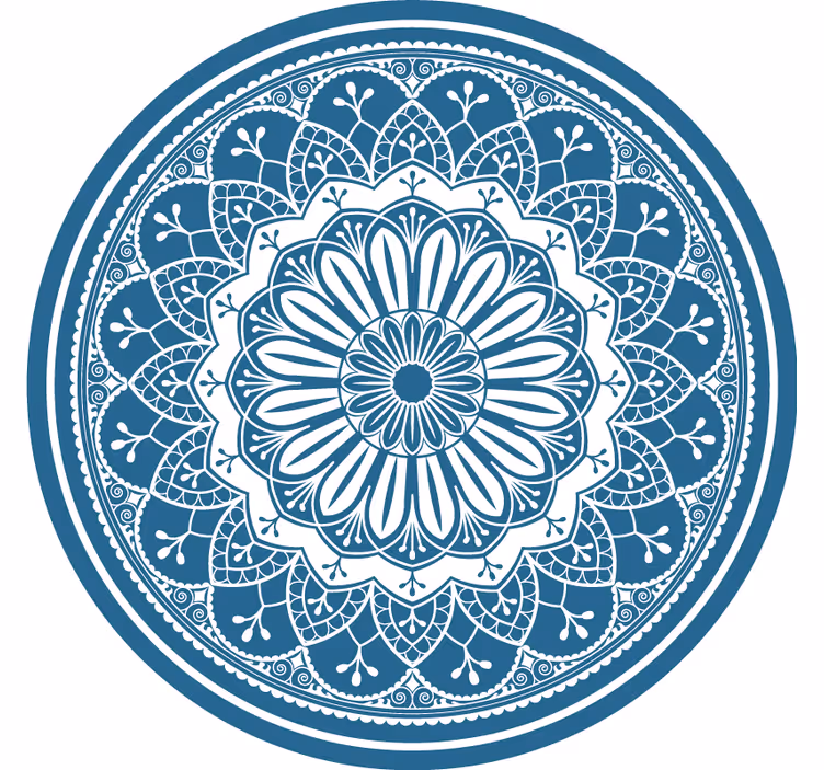 Store enrouleur chambre grand motif mandala bleu - TenStickers