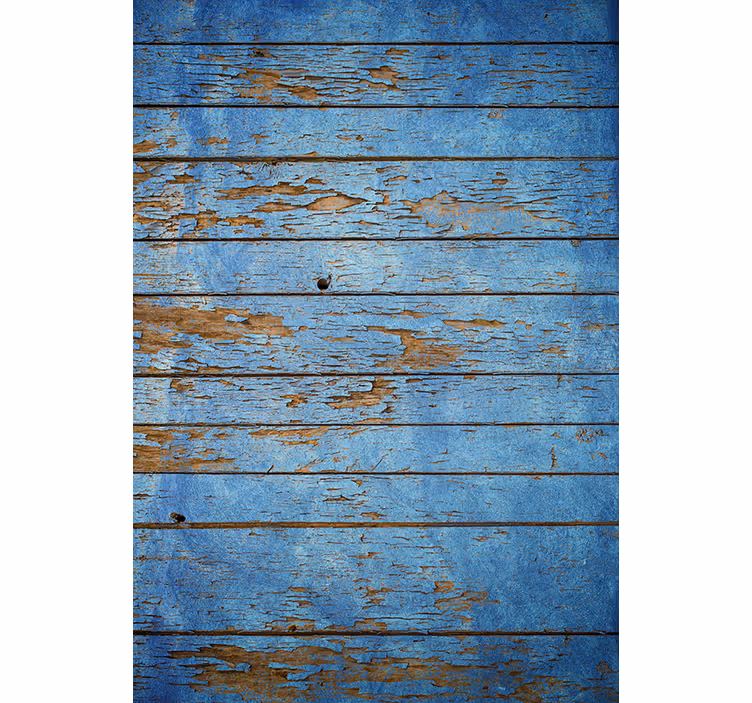 Store enrouleur chambre motif bois bleu - TenStickers