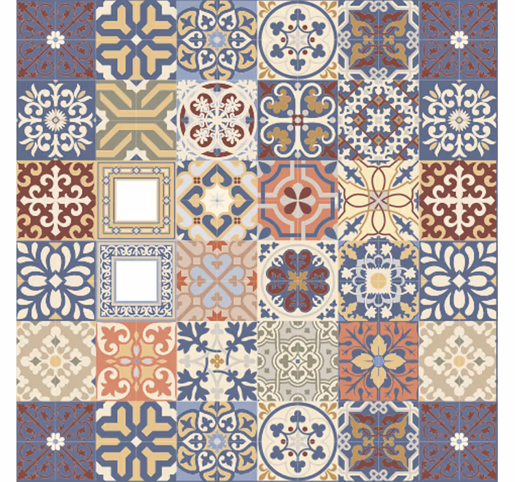 Store enrouleur chambre motif portugais simple - TenStickers
