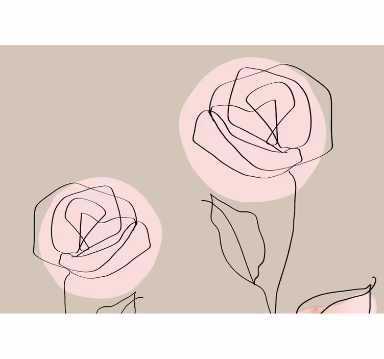 Store enrouleur beige roses blanches aquarelle abstract - TenStickers