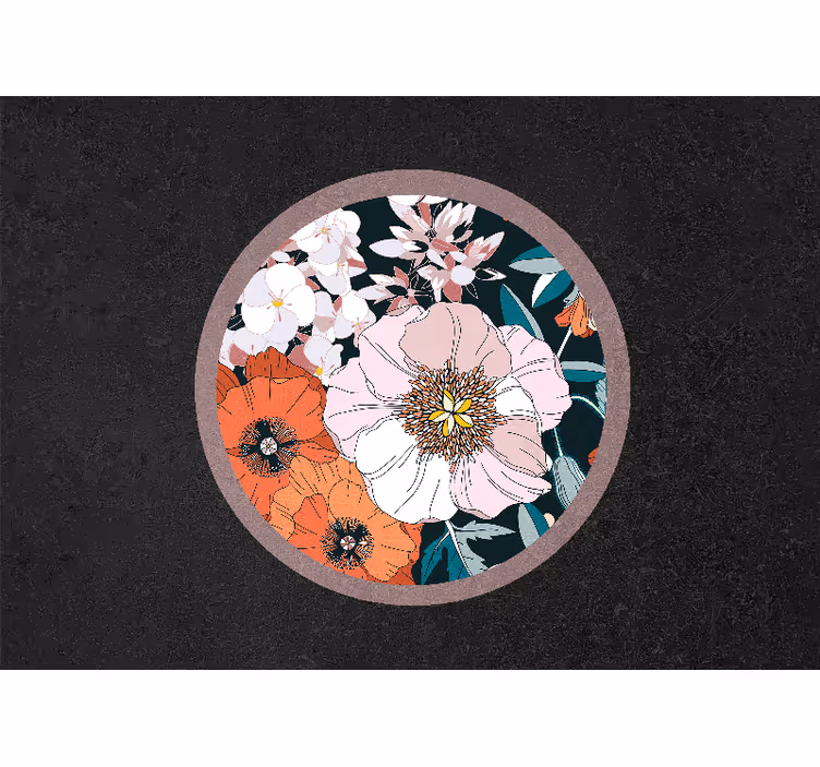 Store enrouleur chambre fleurs de chiot en cercle - TenStickers