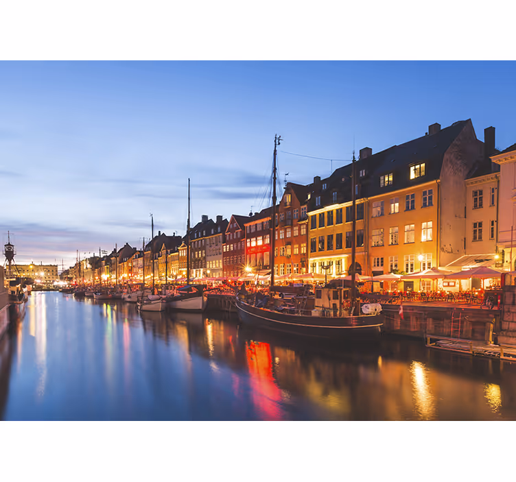 Store enrouleur chambre maisons colorées de copenhague - TenStickers
