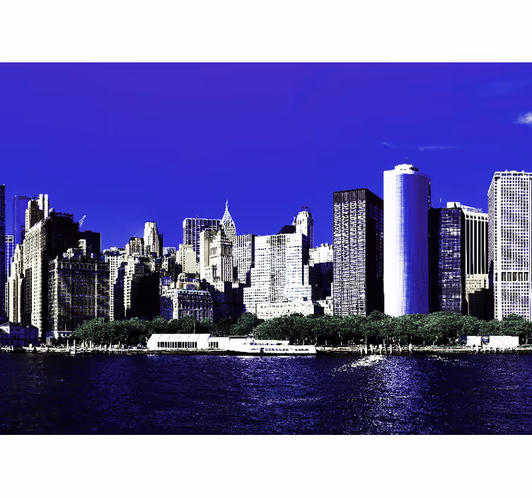 Store enrouleur chambre gratte-ciels de manhattan soir - TenStickers