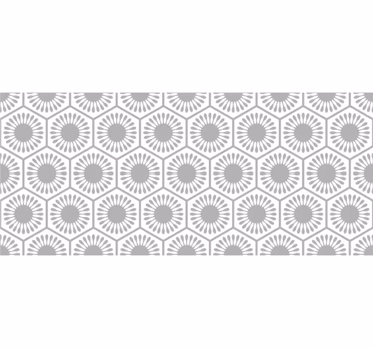 Store enrouleur gris fleurs grises et blanches - TenStickers