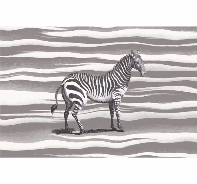 Store enrouleur gris illustration zèbre vintage - TenStickers