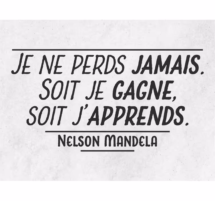 Store enrouleur gris citation mandela ne jamais perdre - TenStickers