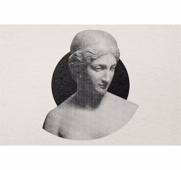Store enrouleur gris statue grecque en style gravure - TenStickers