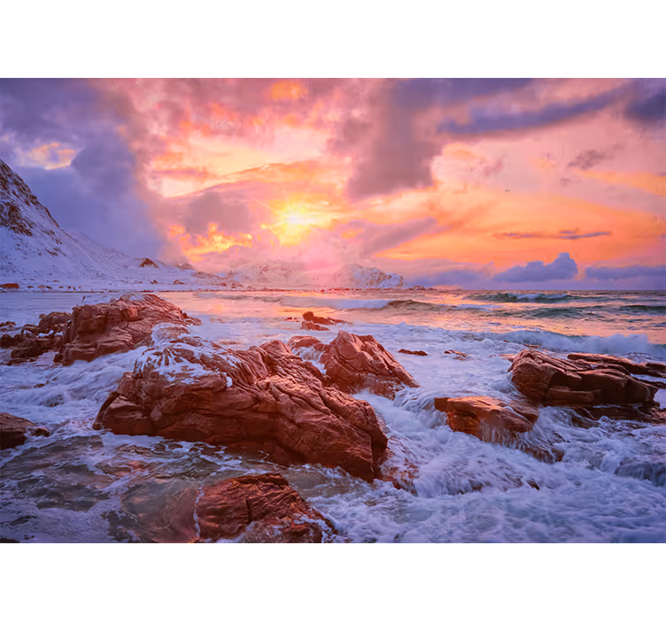 Store enrouleur chambre coucher de soleil norvégien - TenStickers