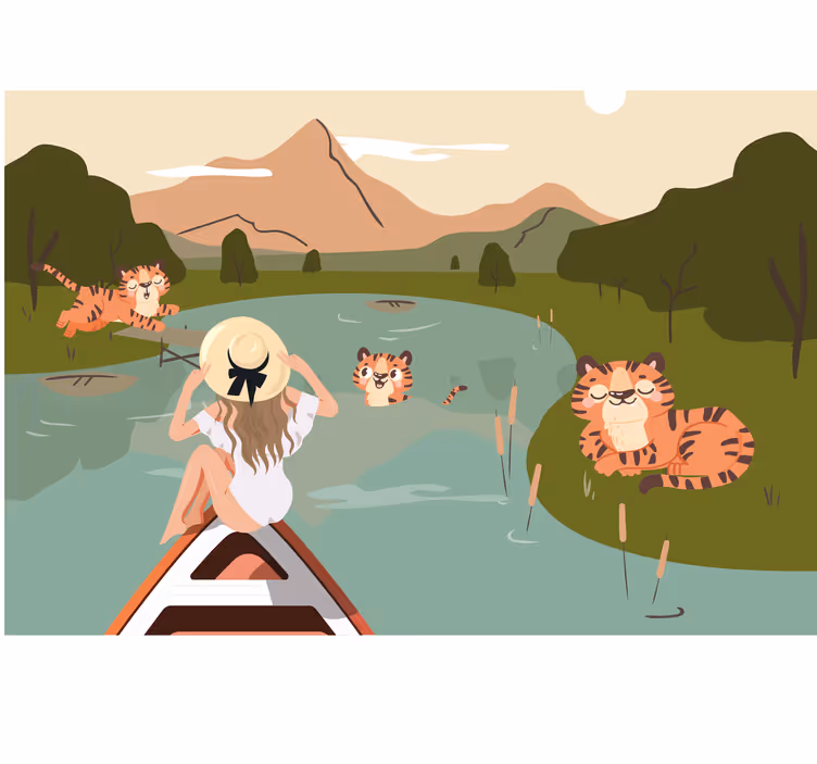 Store enrouleur chambre animaux de la jungle fille - TenStickers