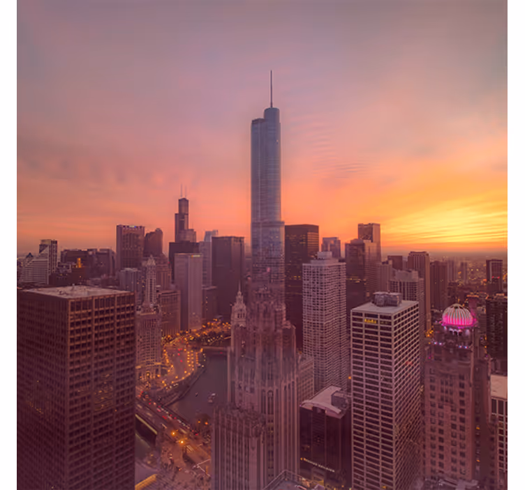 Store enrouleur salon coucher de soleil à new york - TenStickers