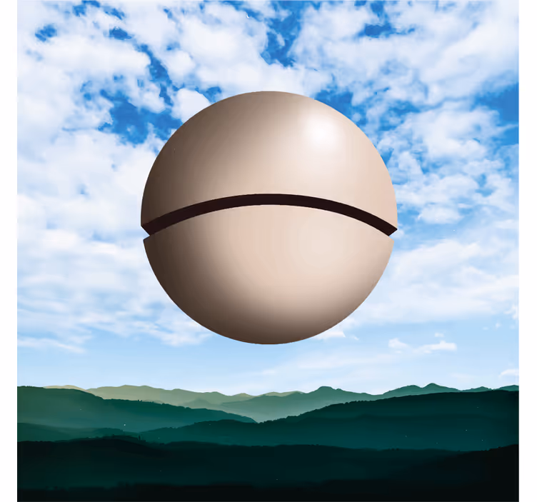 Store enrouleur salon sphère de magritte - TenStickers
