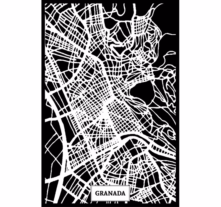 Store enrouleur salon carte topographique grenade - TenStickers