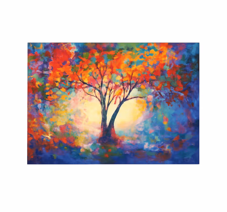 Store enrouleur salon arbre de vie multicolore - TenStickers