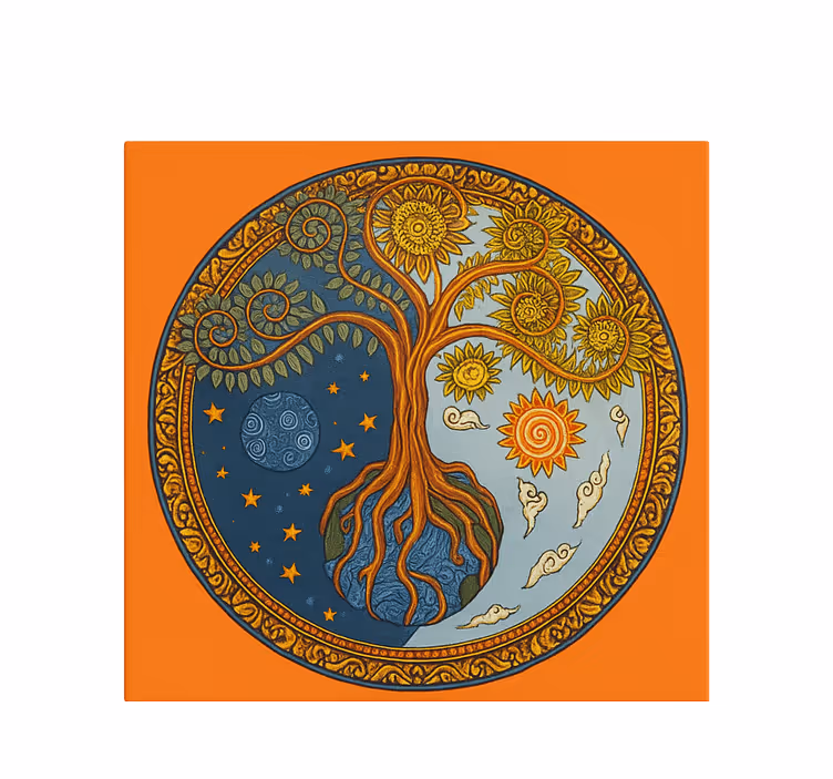 Store enrouleur salon arbre de vie spirituel - TenStickers