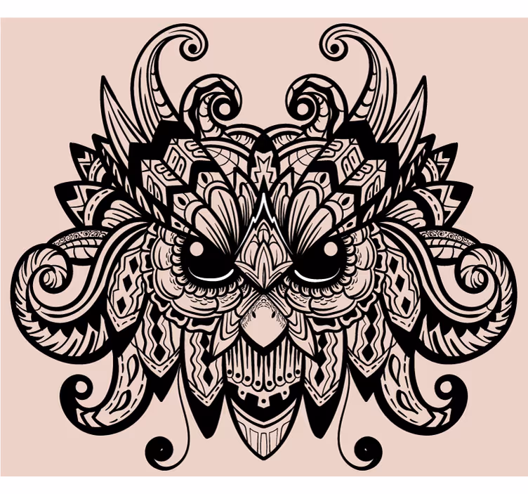 Store enrouleur chambre illustration de hibou noir - TenStickers