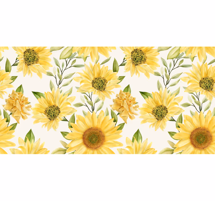 Store enrouleur chambre tournesols sur fond blanc - TenStickers