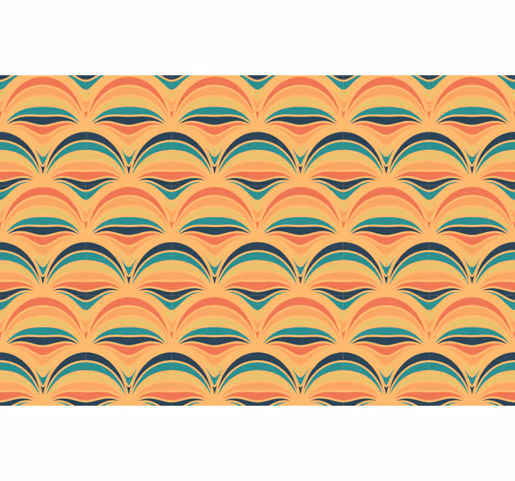 Store enrouleur chambre lignes orange années 70 - TenStickers