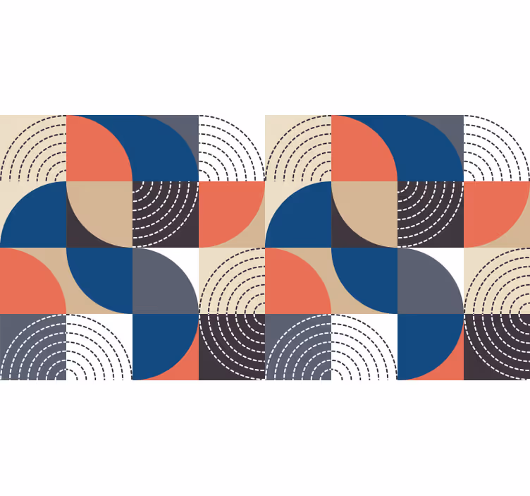 Store enrouleur chambre demi-cercles nordiques - TenStickers