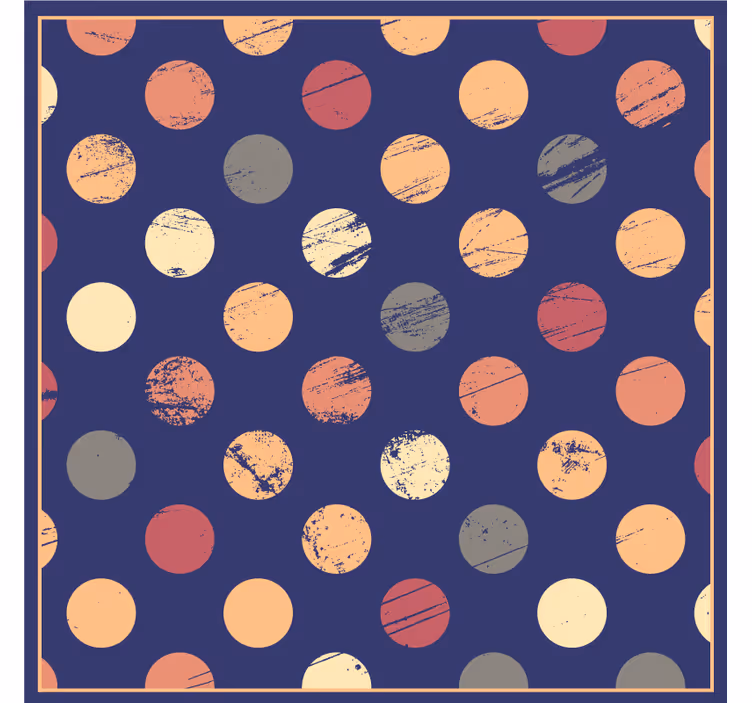Store enrouleur chambre tapis vinyle bleu cercles - TenStickers
