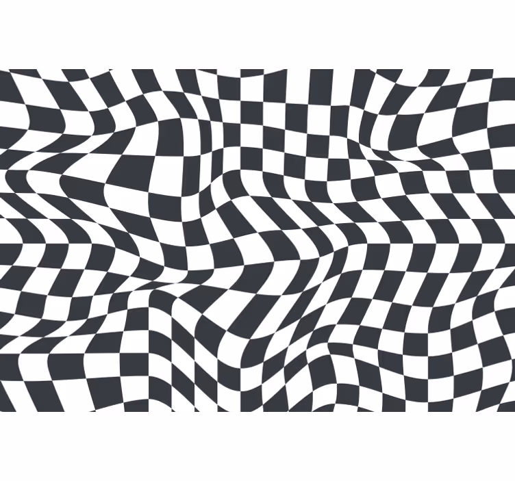 Store enrouleur chambre à motif damier déformé - TenStickers