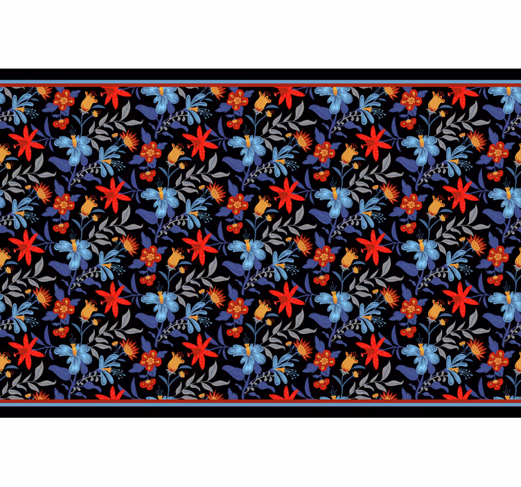 Store enrouleur chambre imprimé floral 'tricot' noir - TenStickers