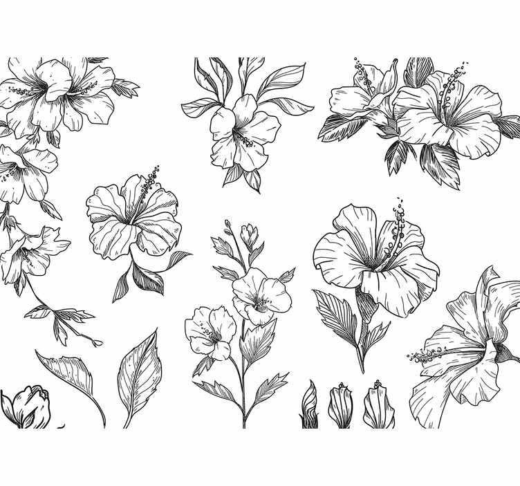Store enrouleur chambre dessin fleurs - TenStickers