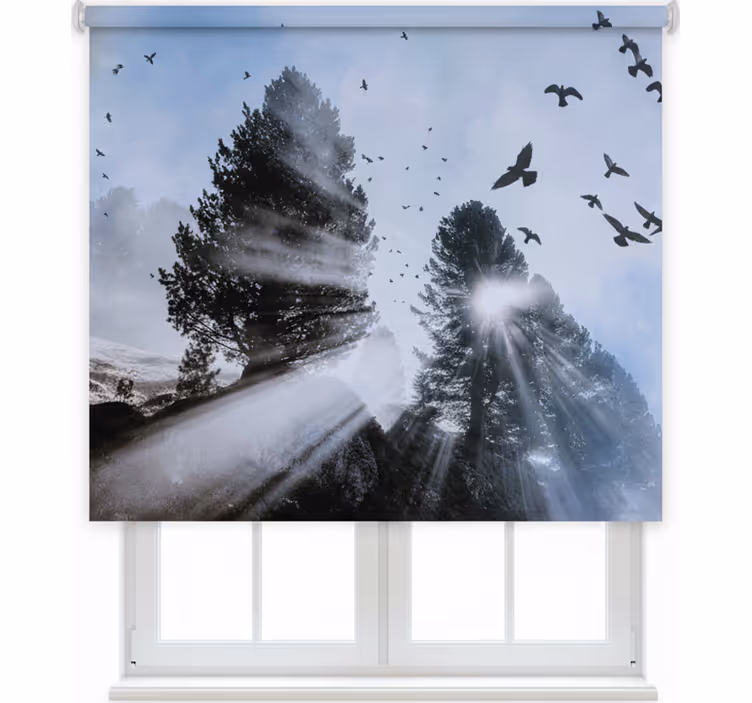 Store enrouleur chambre oiseaux vintage dans les airs - TenStickers