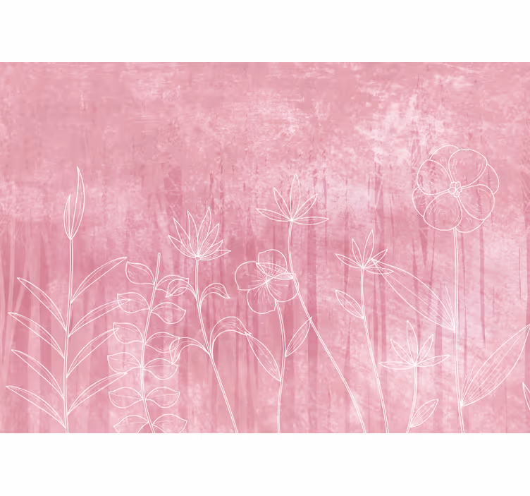 Store enrouleur chambre prairie rose scandinave - TenStickers