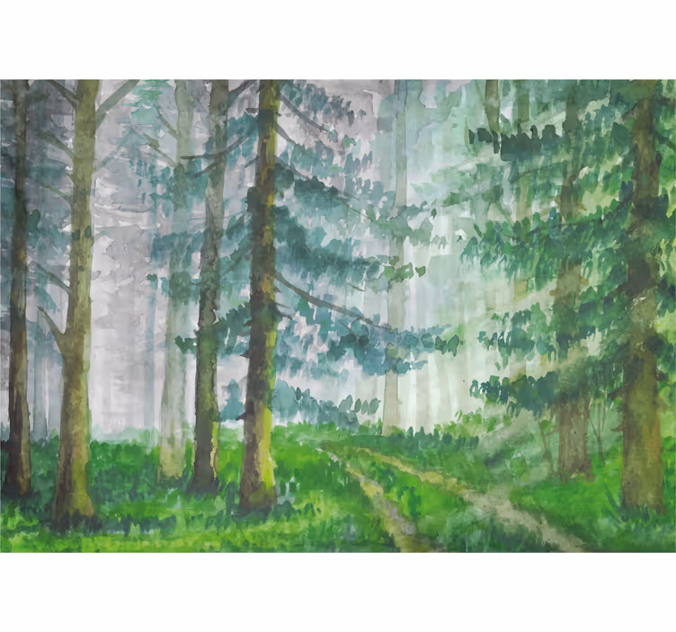 Store enrouleur chambre forêt de conifères scandinave - TenStickers