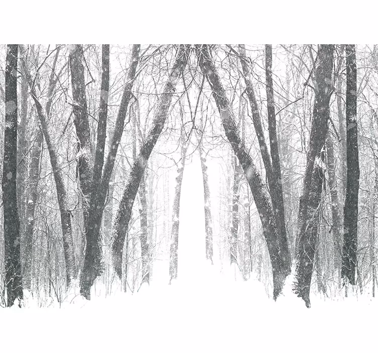 Store enrouleur chambre arbres d'hiver en forêt - TenStickers