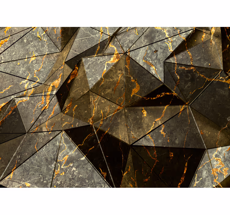 Store enrouleur chambre triangles en marbre colorés - TenStickers