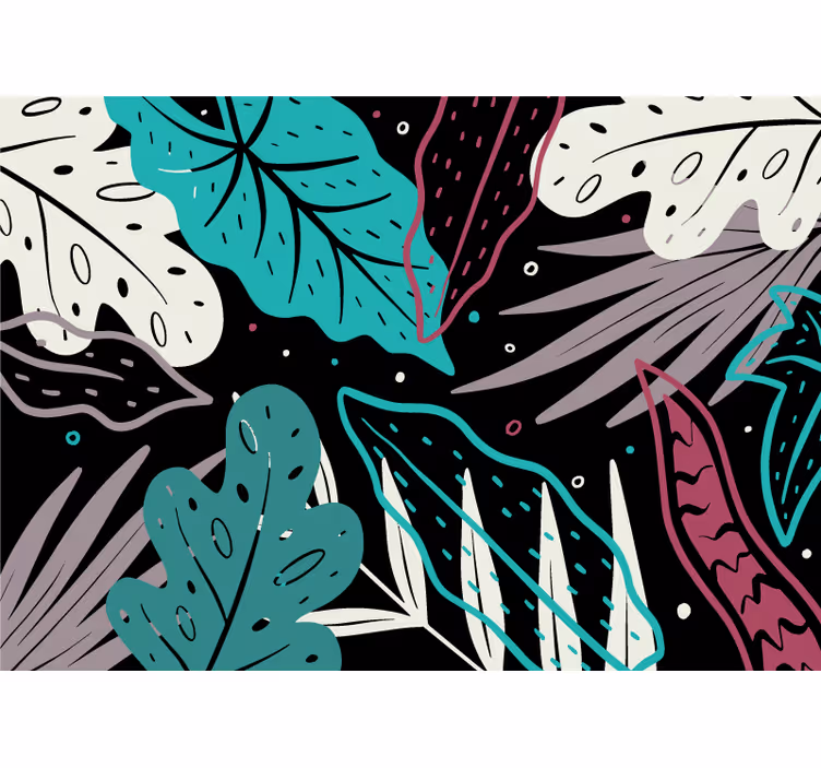 Store enrouleur chambre feuilles de bananier bleu - TenStickers