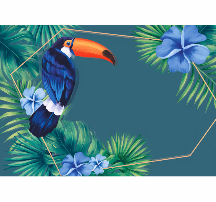 Store enrouleur chambre feuilles tropicales toucan - TenStickers