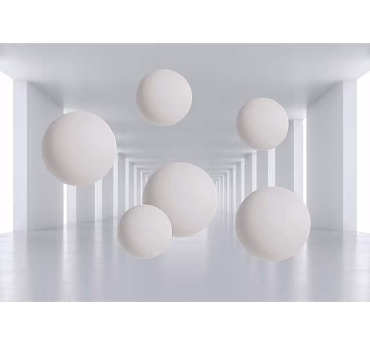 Store enrouleur blanc sphères blanches avec pics - TenStickers