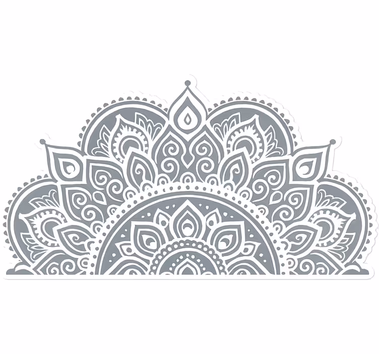 Store enrouleur blanc design mandala moitié - TenStickers