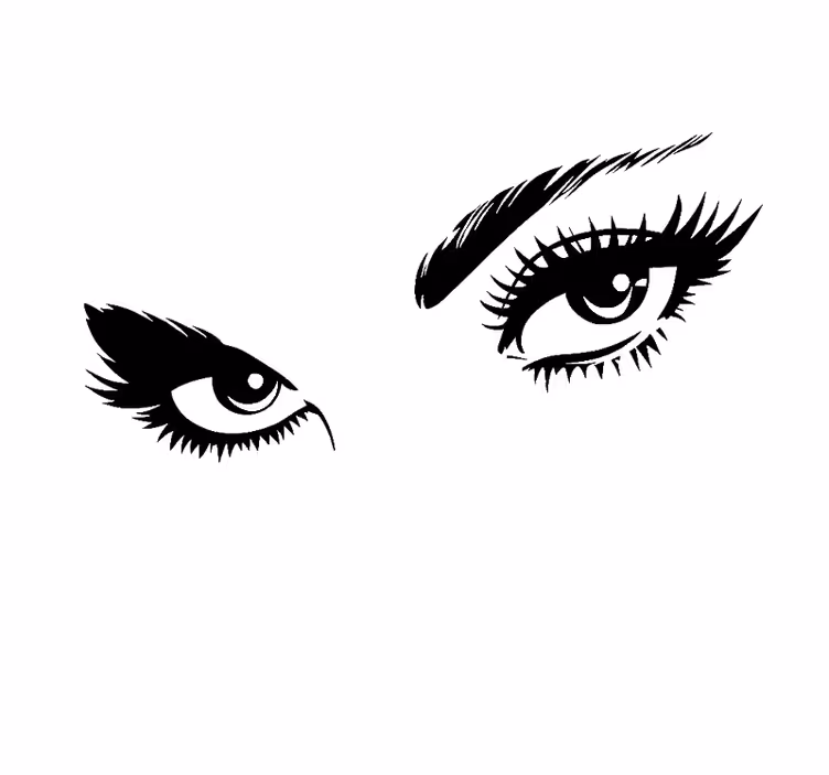 Store enrouleur blanc yeux de femme regardant - TenStickers