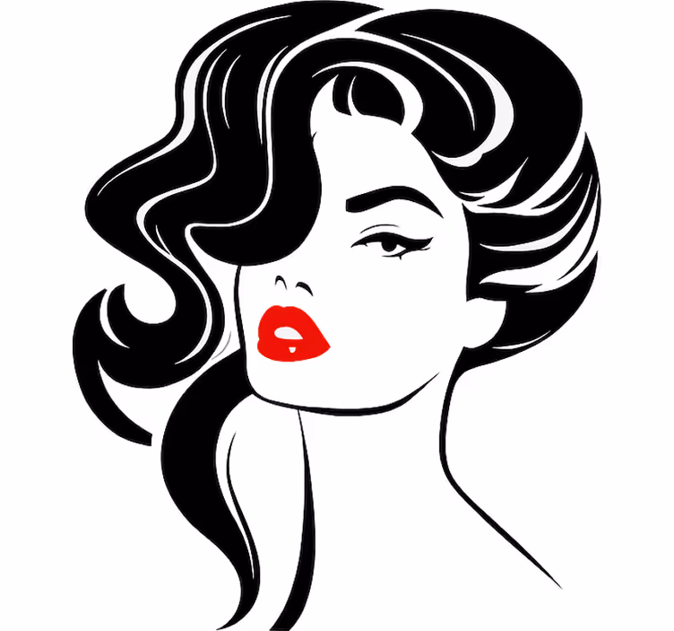 Store enrouleur blanc femme élégante aux lèvres rouges - TenStickers