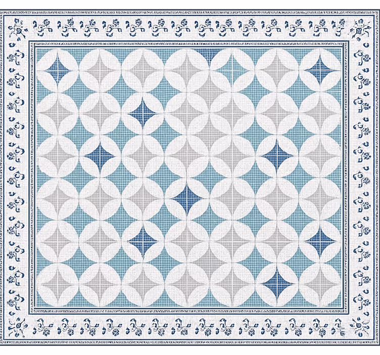 Store enrouleur salon effet carreaux bleus vintage - TenStickers
